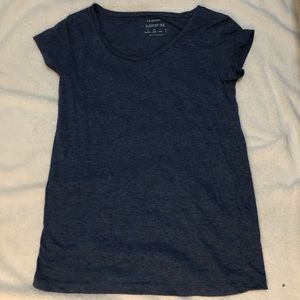 Blue casual scoop neck